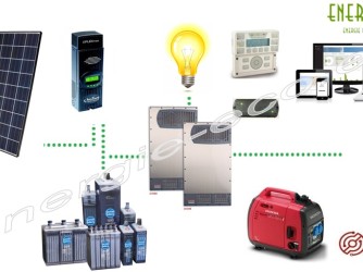 Kit Fotovoltaic 10KW cu Invertor Outback Hibrid si Acumulator Lithium-Ion NMC